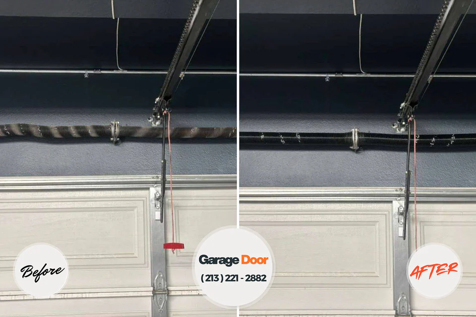 Before and after: garage door repair Santa Monica, CA